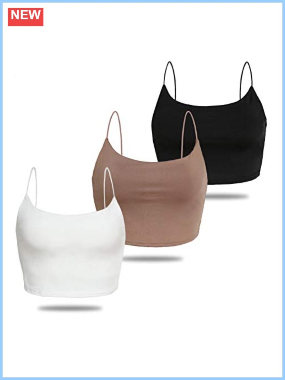Women's Double Layer Crop Tank Top Spaghetti Strap Slim Fit Camisole